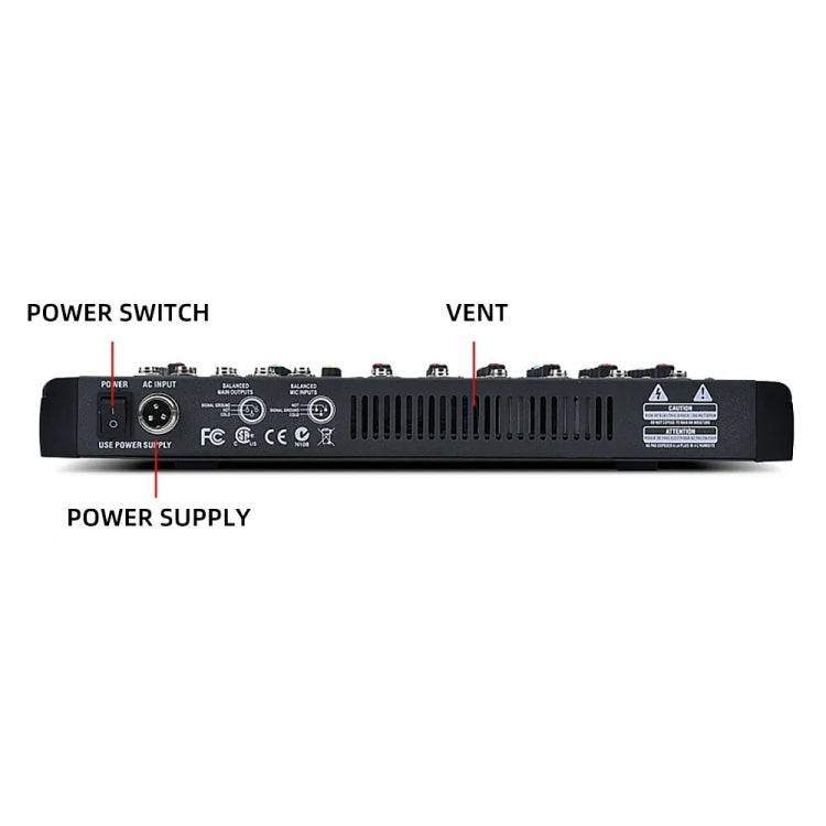 XTUGA CT60X 6-Channels Audio Mixer DJ Mixing Console with 48V Power Supply(EU Plug) - Live Sound Effects Processors by XTUGA | Online Shopping UK | buy2fix