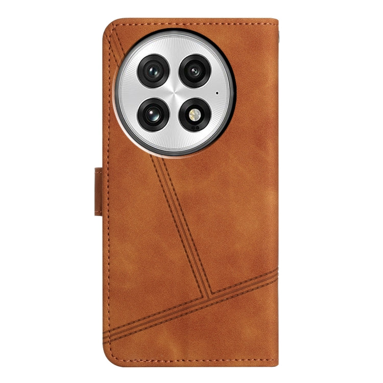 For OnePlus 13 Skin-feel Stitching Leather Phone Case(Brown) - OnePlus Cases by buy2fix | Online Shopping UK | buy2fix