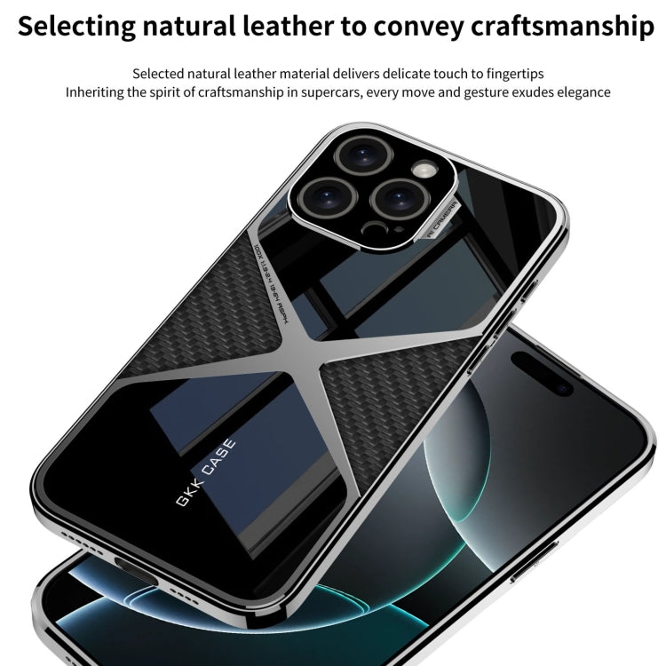 For iPhone 16 Pro GKK Leather Electroplating Supersonic Speed Shockproof Phone Case(Black) - iPhone 16 Pro Cases by GKK | Online Shopping UK | buy2fix