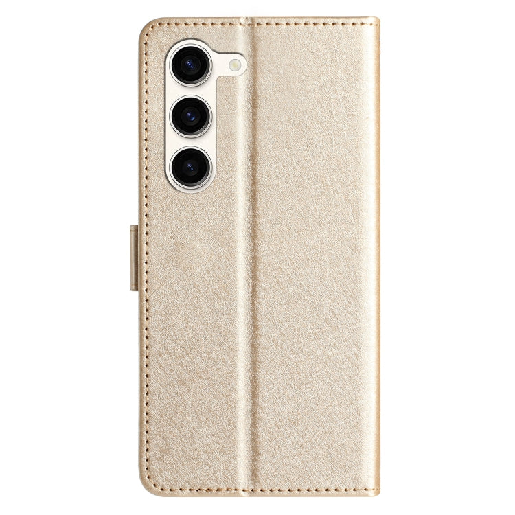 For Samsung Galaxy S25 5G Silk Texture Horizontal Flip Leather Phone Case(Gold) - Galaxy S25 5G Cases by buy2fix | Online Shopping UK | buy2fix