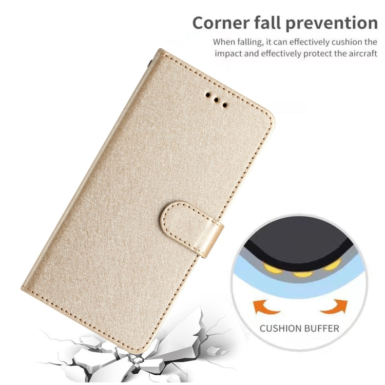 For Samsung Galaxy S25 5G Silk Texture Horizontal Flip Leather Phone Case(Gold) - Galaxy S25 5G Cases by buy2fix | Online Shopping UK | buy2fix