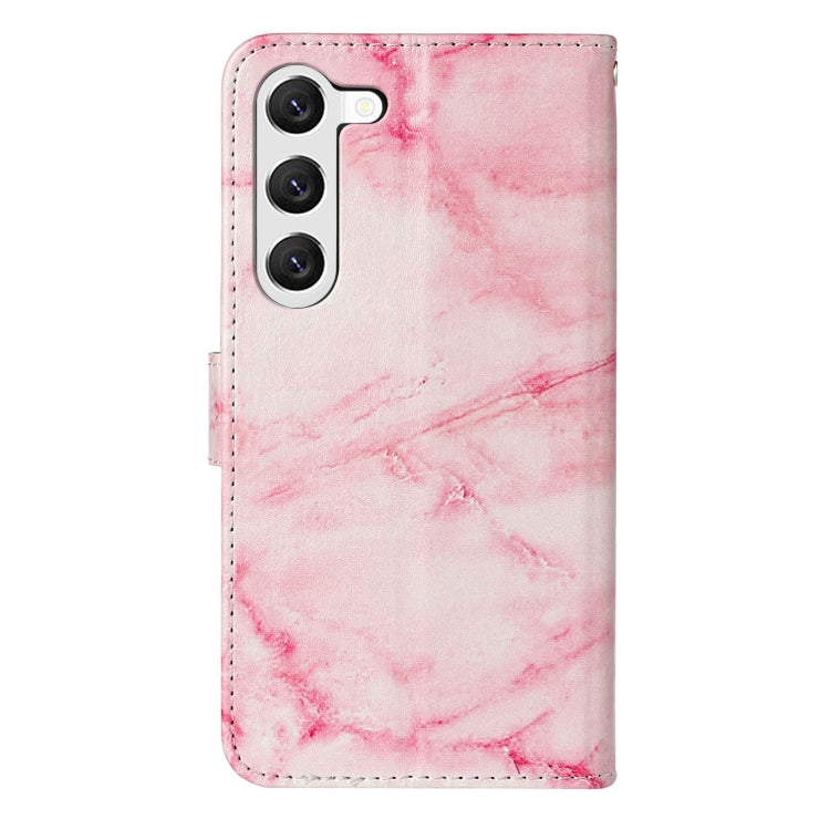 For Samsung Galaxy S25+ 5G Colored Drawing Marble Pattern Leather Phone Case(Pink Marble) - Galaxy S25+ 5G Cases by buy2fix | Online Shopping UK | buy2fix