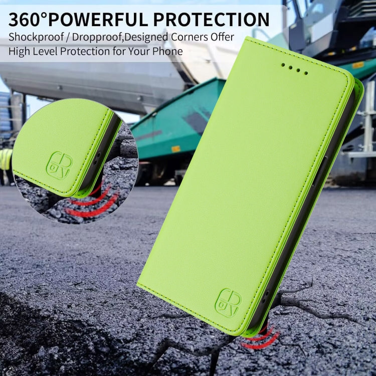 For Samsung Galaxy S24 / S25 5G RC01 Dual-Folded Magnetic Suction RFID Leather Phone Case(Grass Green) - Galaxy S25 5G Cases by buy2fix | Online Shopping UK | buy2fix