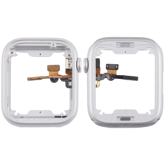 For Apple Watch Series  8 / 9 41MM GPS Aluminium Alloy Middle Frame Bezel Plate with Crown Spin Axis Flex Cable(Silver) - Middle Frame by buy2fix | Online Shopping UK | buy2fix