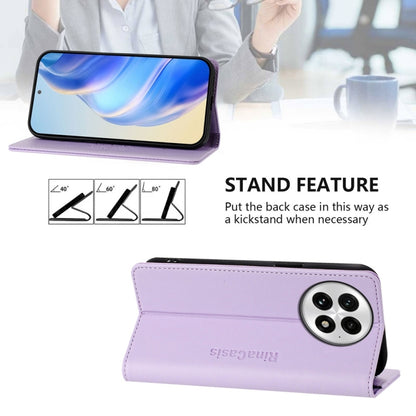 For OnePlus 13 RC01 Dual-Folded Magnetic Suction RFID Leather Phone Case(Light Purple) - OnePlus Cases by buy2fix | Online Shopping UK | buy2fix