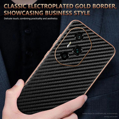 For Honor 300 Ultra AZNS Electroplated Edge Carbon Fiber Texture Phone Case(Black) - Honor Cases by AZNS | Online Shopping UK | buy2fix