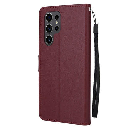 For Samsung Galaxy S25 Ultra 5G 3-Card Slots Multifunctional Leather Phone Case(Wine Red) - Galaxy S25 Ultra 5G Cases by buy2fix | Online Shopping UK | buy2fix