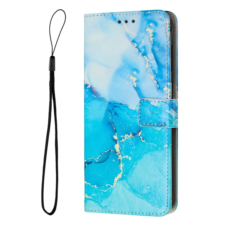 For Samsung Galaxy S25 Ultra 5G Painted Marble Pattern Leather Phone Case(Blue Green) - Galaxy S25 Ultra 5G Cases by buy2fix | Online Shopping UK | buy2fix