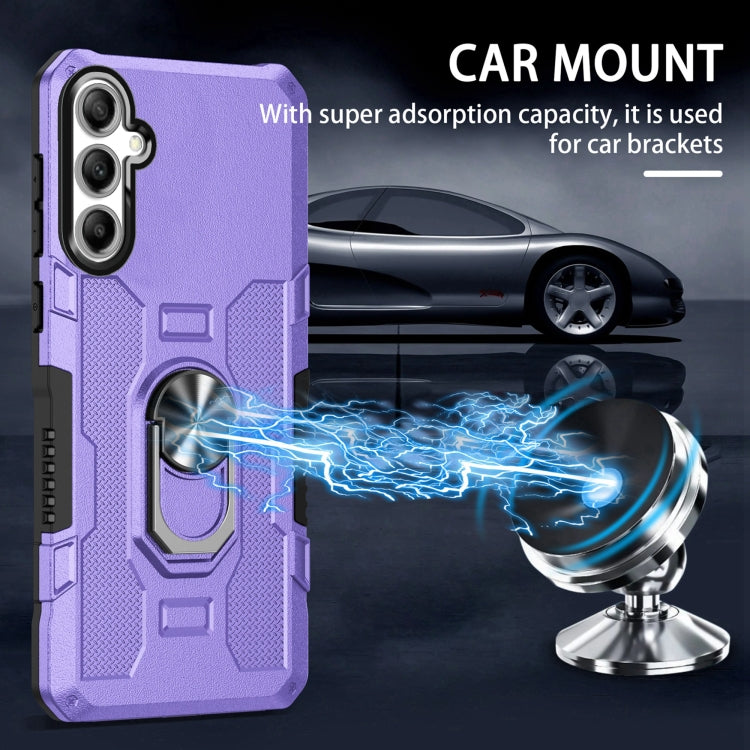 For Samsung Galaxy S25+ 5G Ring Holder Armor Hybrid Phone Case(Purple) - Galaxy S25+ 5G Cases by buy2fix | Online Shopping UK | buy2fix