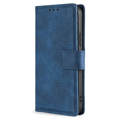 For Samsung Galaxy S25 Ultra 5G Skin Feel Crocodile Magnetic Clasp Leather Phone Case(Blue) - Galaxy S25 Ultra 5G Cases by buy2fix | Online Shopping UK | buy2fix