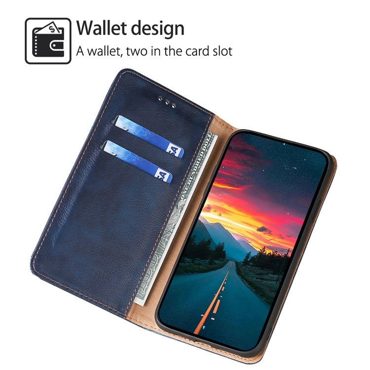 For Samsung Galaxy S25 5G Gloss Oil Solid Color Magnetic Leather Phone Case(Blue) - Galaxy S25 5G Cases by buy2fix | Online Shopping UK | buy2fix