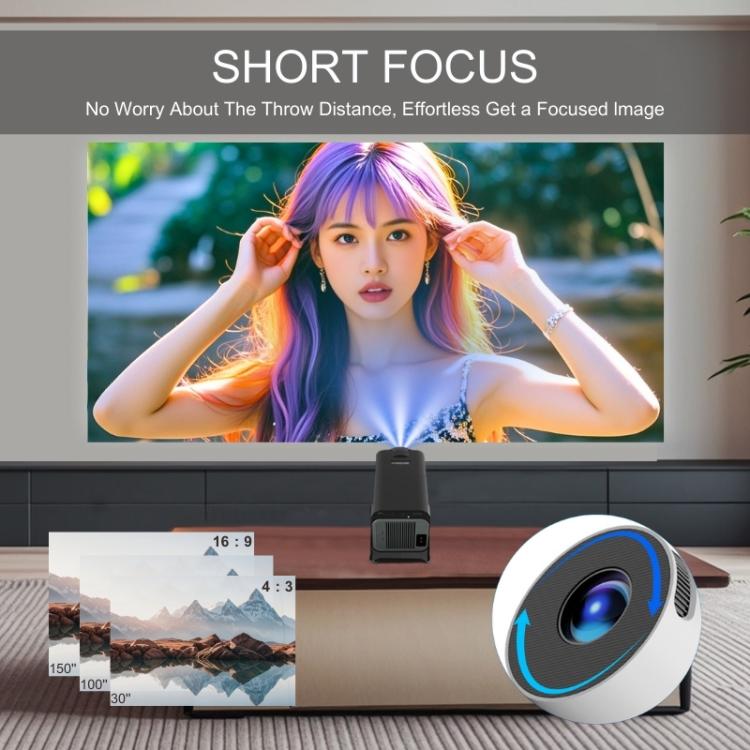 M10 1280 x 720P 200ANSI Amlogic H713 CPU Android 11.0 Smart Projector, EU Plug(White) - LED Projector by buy2fix | Online Shopping UK | buy2fix