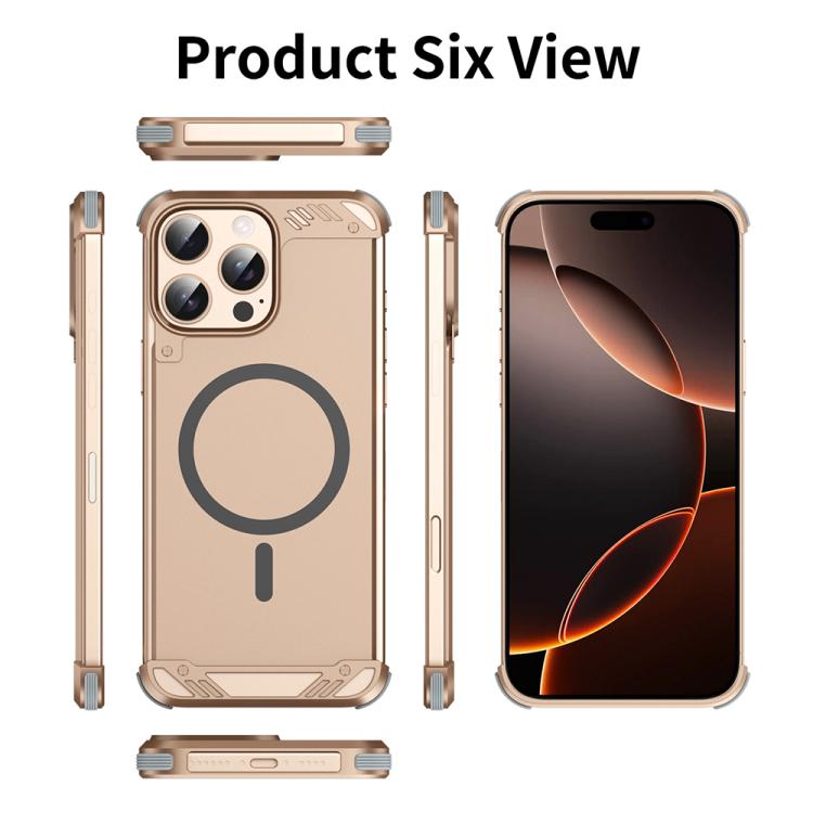 For iPhone 16 Pro Max R-JUST RJ63 Frameless Aroma Mecha MagSafe Phone Case(Titanium) - iPhone 16 Pro Max Cases by R-JUST | Online Shopping UK | buy2fix