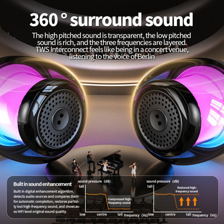 M88 Portable Gyro RGB Atmosphere Light Bluetooth Speaker Subwoofer(Black) - Desktop Speaker by buy2fix | Online Shopping UK | buy2fix