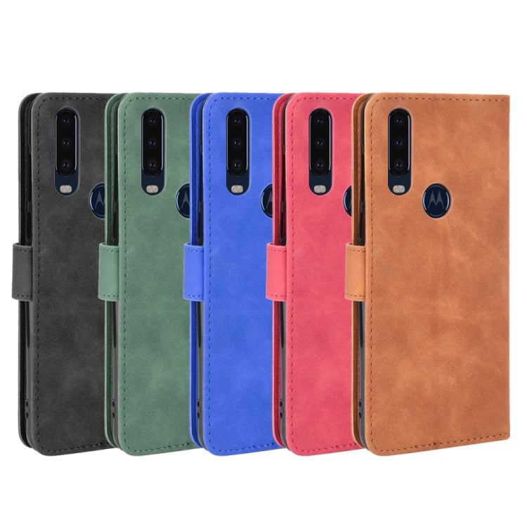 For Motorola Moto G 5G Plus Solid Color Skin Feel Magnetic Buckle Horizontal Flip Calf Texture PU Leather Case with Holder & Card Slots & Wallet(Blue) - Motorola Cases by buy2fix | Online Shopping UK | buy2fix