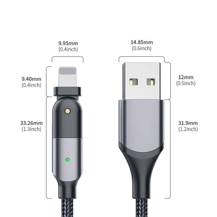 FXCL-WYA09 2.4A USB to 8 Pin 180 Degree Rotating Elbow Charging Cable, Length:2m(Red) - Normal Style Cable by buy2fix | Online Shopping UK | buy2fix