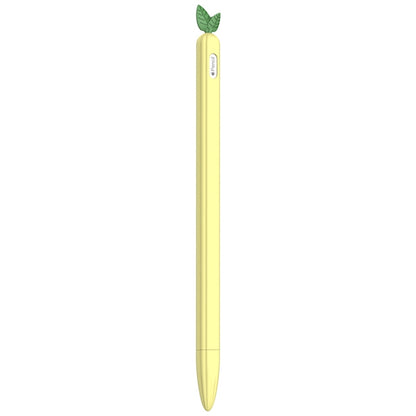 For Apple Pencil 2 Contrasting Color Mint Leaf Silicone Non-slip Protective Cover(Yellow) - Pencil Accessories by buy2fix | Online Shopping UK | buy2fix