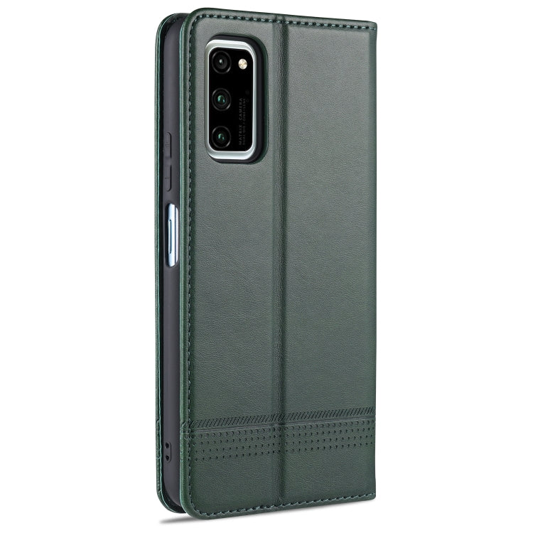 For Huawei Honor V30 AZNS Magnetic Calf Texture Horizontal Flip Leather Case with Card Slots & Holder & Wallet(Dark Green) - Honor Cases by AZNS | Online Shopping UK | buy2fix