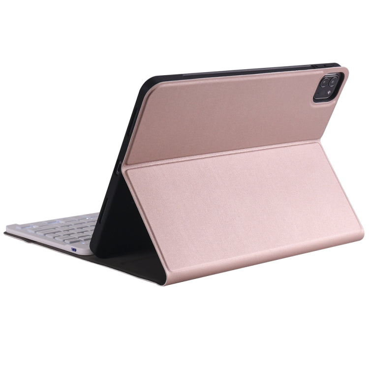 A098BS Detachable Ultra-thin Backlight Bluetooth Keyboard Tablet Case for iPad Air 4 10.9 inch (2020), with Stand & Pen Slot(Rose Gold) - For iPad Air by buy2fix | Online Shopping UK | buy2fix