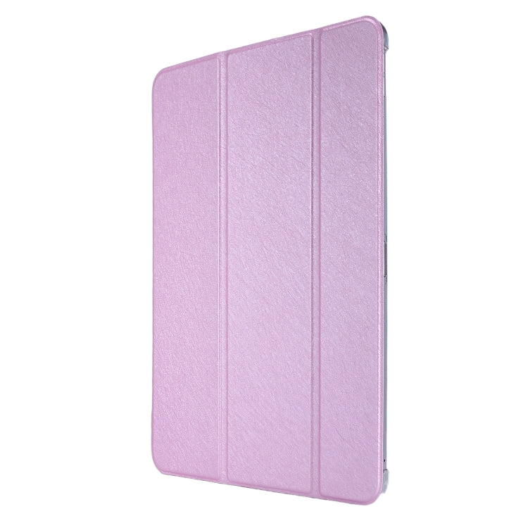 Silk Texture Flip Magnetic PU Leather Smart Case with Three-folding Holder For iPad Air 11 2024 / Air 2022 / 2020 10.9(Light Purple) - iPad Air (2022) / (2020) 10.9 Cases by buy2fix | Online Shopping UK | buy2fix