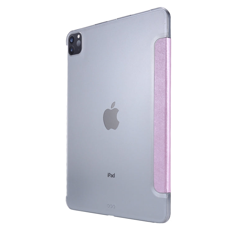 Silk Texture Flip Magnetic PU Leather Smart Case with Three-folding Holder For iPad Air 11 2024 / Air 2022 / 2020 10.9(Light Purple) - iPad Air (2022) / (2020) 10.9 Cases by buy2fix | Online Shopping UK | buy2fix