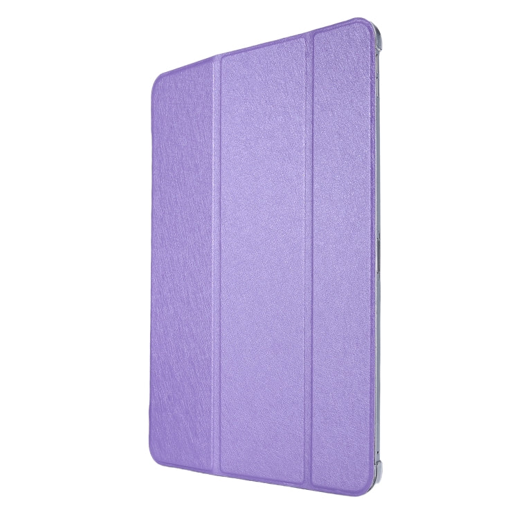 Silk Texture Flip Magnetic PU Leather Smart Case with Three-folding Holder For iPad Air 11 2024 / Air 2022 / 2020 10.9(Purple) - iPad Air (2022) / (2020) 10.9 Cases by buy2fix | Online Shopping UK | buy2fix