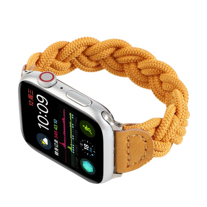 Elastic Woven Watch Band For Apple Watch Ultra 49mm&Watch Ultra 2 49mm / Series 9&8&7 45mm / SE 3&SE 2&6&SE&5&4 44mm / 3&2&1 42mm, Length:120mm(Yellow) - Watch Bands by buy2fix | Online Shopping UK | buy2fix