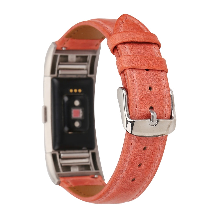 For Fitbit Charge 2 Fresh Style Leather Watch Band(Orange) - Watch Bands by buy2fix | Online Shopping UK | buy2fix