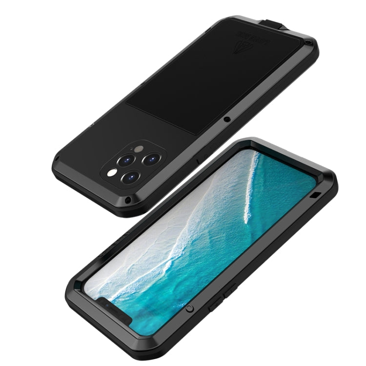 For iPhone 12 Pro Max LOVE MEI Metal Shockproof Life Waterproof Dustproof Protective Case(Black) - iPhone 12 Pro Max Cases by LOVE MEI | Online Shopping UK | buy2fix