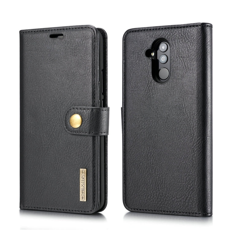 DG.MING Crazy Horse Texture Flip Detachable Magnetic Leather Case for Huawei Mate 20 Lite / Maimang 7, with Holder & Card Slots & Wallet (Black) - Huawei Cases by DG.MING | Online Shopping UK | buy2fix