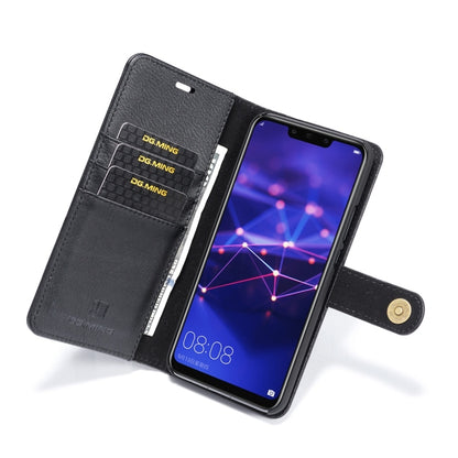 DG.MING Crazy Horse Texture Flip Detachable Magnetic Leather Case for Huawei Mate 20 Lite / Maimang 7, with Holder & Card Slots & Wallet (Black) - Huawei Cases by DG.MING | Online Shopping UK | buy2fix