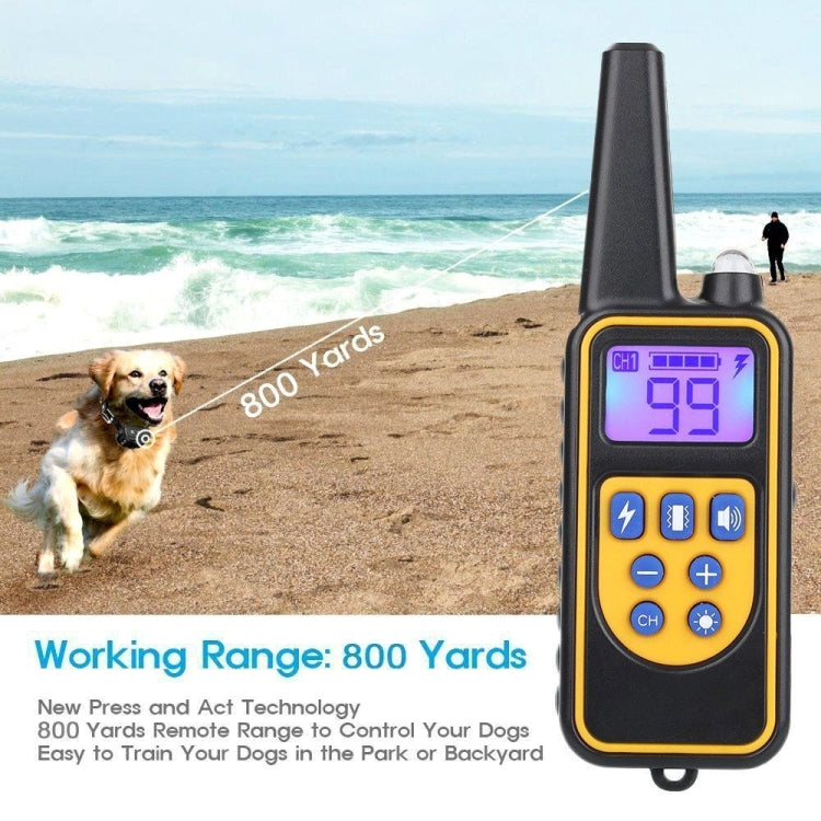 880-2 800 Yards Rechargeable Remote Control Collar Dog Training Device Anti Barking Device(Black Black) - Training Aids by buy2fix | Online Shopping UK | buy2fix