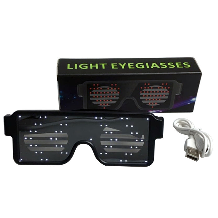 Night Club Bar Disco LED Light Emitting Glasses Festival Party USB Charging Shutter Dynamic Flash Glasses (Green) - Glow Party Supplies by buy2fix | Online Shopping UK | buy2fix