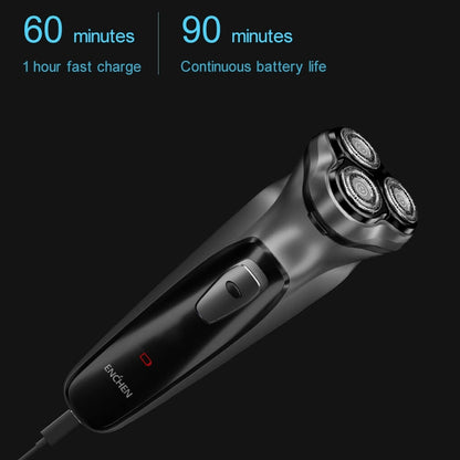 Original Xiaomi ENCHEN Water Proof Triple Rotary Double Ring Blade Shaving Head Electric Rechargeable Shaver For Men(Silver) - Electric Shavers by Xiaomi | Online Shopping UK | buy2fix