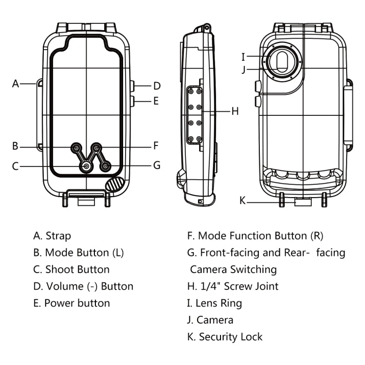 HAWEEL 40m/130ft Waterproof Diving Case for Huawei P20 Pro, Photo Video Taking Underwater Housing Cover(White) - Huawei Cases by HAWEEL | Online Shopping UK | buy2fix