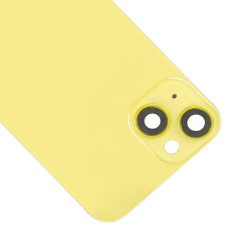 For iPhone 14 Plus Glass Battery Back Cover with Flash Bracket + Wireless Charging Module(Yellow) - Back Cover by buy2fix | Online Shopping UK | buy2fix