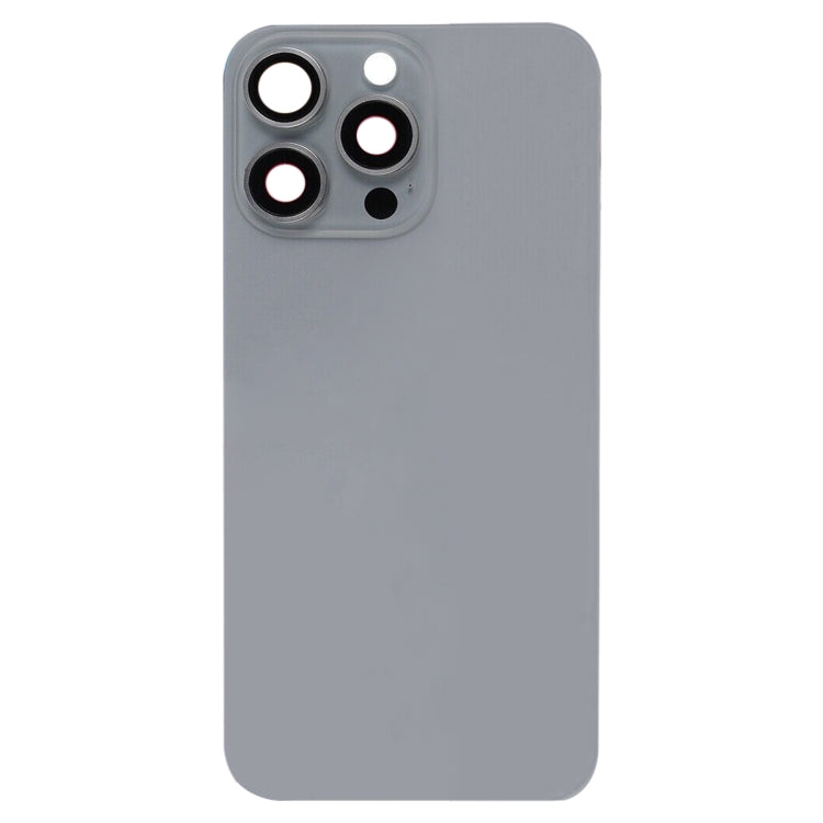 For iPhone 15 Pro Max Glass Battery Back Cover with Flash Bracket + Wireless Charging Module(Titanium gray) - Back Cover by buy2fix | Online Shopping UK | buy2fix