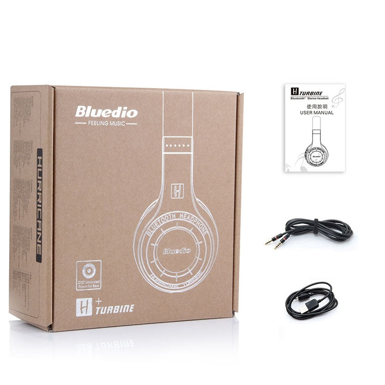 Bluedio H+ Turbine Wireless Bluetooth 4.1 Stereo Headphones Headset with Mic & Micro SD Card Slot & FM Radio, For iPhone, Samsung, Huawei, Xiaomi, HTC and Other Smartphones, All Audio Devices(Black) - Headset & Headphone by Bluedio | Online Shopping UK | buy2fix