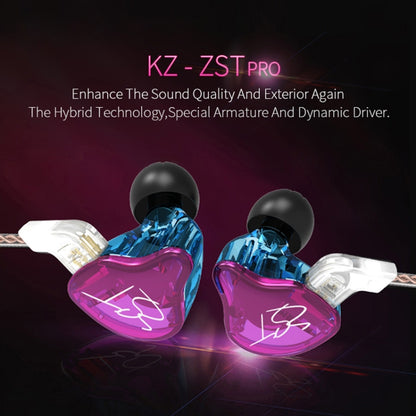 KZ ZST Circle Iron In-ear Mega Bass MP3 Dual Unit Earphone without Microphone (Carbon Fiber Black) - In Ear Wired Earphone by KZ | Online Shopping UK | buy2fix