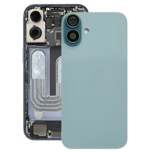 For iPhone 16 Plus Battery Back Cover with Camera Lens Cover(Green) -  by buy2fix | Online Shopping UK | buy2fix