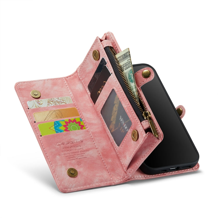 CaseMe for iPhone 8 Plus & 7 Plus   Multifunctional Leather Billfold with Detachable Magnetic PC Back Protective Case & Holder & 11 Card Slots & 3 Cash Slots & 1 Zipper Wallet & 2 Photo Frames & 3 Magnetic Clasps (Pink) - More iPhone Cases by CaseMe | Online Shopping UK | buy2fix