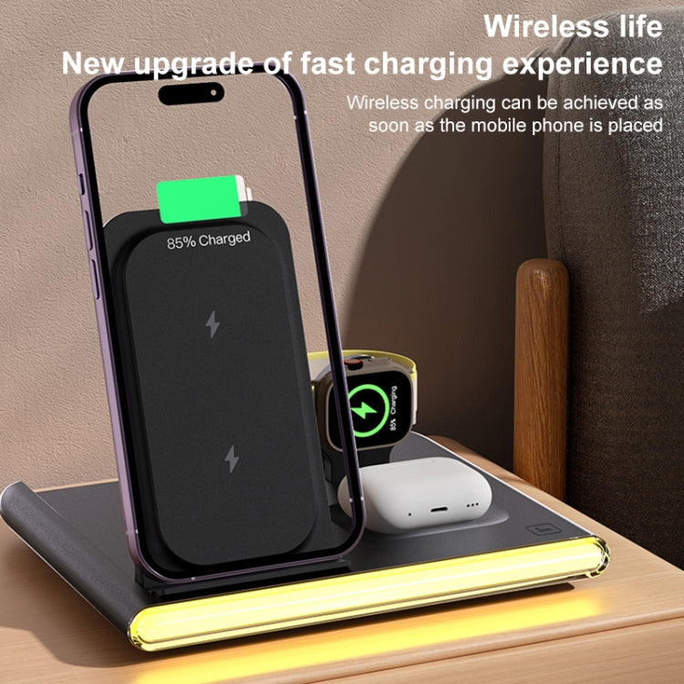 C27 15W 4 in 1 Foldable Magnetic Wireless Charger with Ambient Light (White) - Wireless Charger by buy2fix | Online Shopping UK | buy2fix