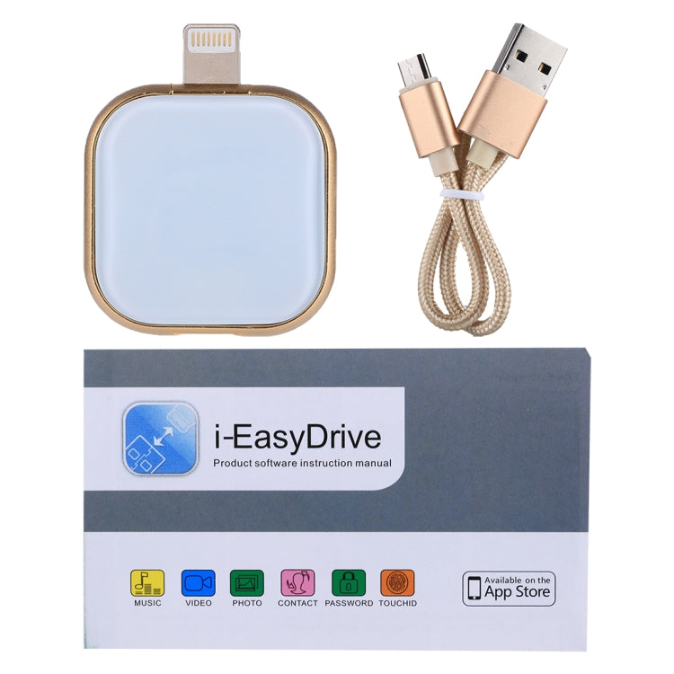 RQW-18S 8 Pin 16GB Multi-functional Flash Disk Drive with USB / Micro USB to Micro USB Cable(Gold) - U Disk & Card Reader by buy2fix | Online Shopping UK | buy2fix