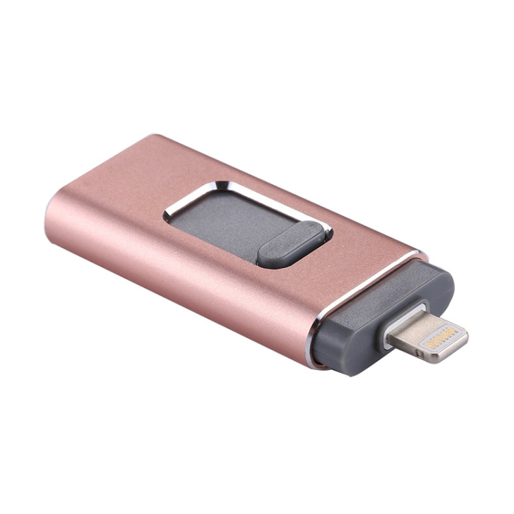 easyflash RQW-01B 3 in 1 USB 2.0 & 8 Pin & Micro USB 32GB Flash Drive(Rose Gold) - U Disk & Card Reader by buy2fix | Online Shopping UK | buy2fix