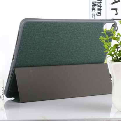 Mutural YASHI Series TPU + PU Cloth Pattern Texture Horizontal Flip Leather Case with Three-folding Holder & Pen Slot & Wake-up / Sleep Function For iPad Air 2022 / 2020 10.9(Green) - iPad Air (2022) / (2020) 10.9 Cases by Mutural | Online Shopping UK | buy2fix