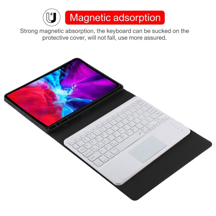 TG11BC Detachable Bluetooth White Keyboard Microfiber Leather Tablet Case for iPad Pro 11 inch (2020), with Touchpad & Pen Slot & Holder (Black) - For iPad Pro by buy2fix | Online Shopping UK | buy2fix