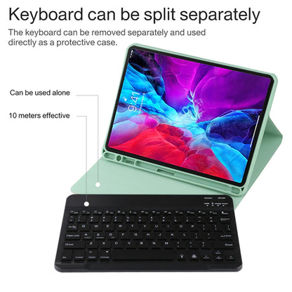 TG11BS Detachable Bluetooth Black Keyboard + Microfiber Leather Tablet Case for iPad Pro 11 inch (2020), with Backlight & Pen Slot & Holder(Green) - For iPad Pro by buy2fix | Online Shopping UK | buy2fix