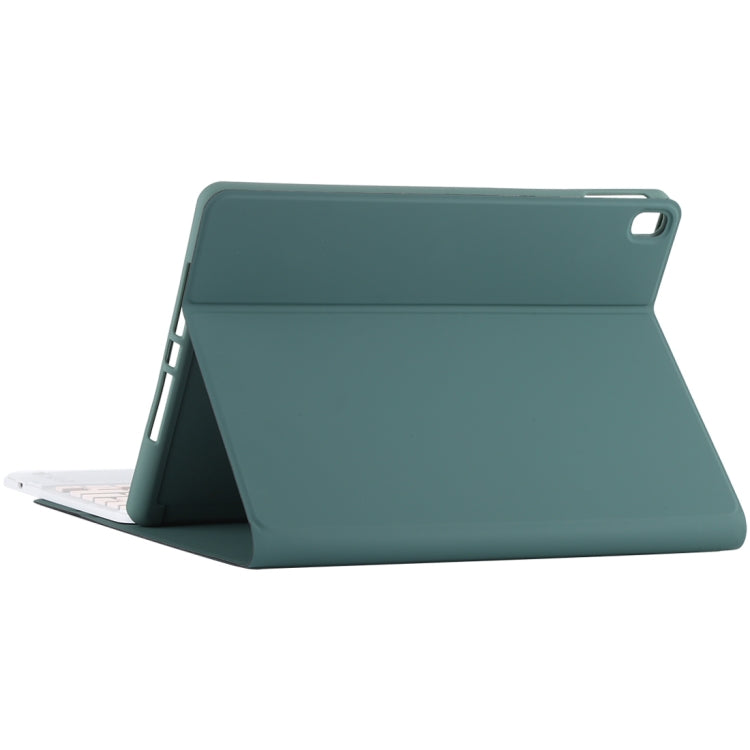 TG-102BC Detachable Bluetooth Pink Keyboard + Microfiber Leather Tablet Case for iPad 10.2 inch / iPad Air (2019), with Touch Pad & Pen Slot & Holder(Dark Green) - For iPad Air by buy2fix | Online Shopping UK | buy2fix