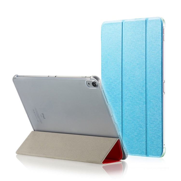 Silk Texture Horizontal Flip  Magnetic PU Leather Case for iPad Air 13 2024 / iPad Pro 12.9 inch (2018), with Three-folding Holder & Sleep / Wake-up Function(Blue) - iPad Pro 11 (2018) Cases by buy2fix | Online Shopping UK | buy2fix