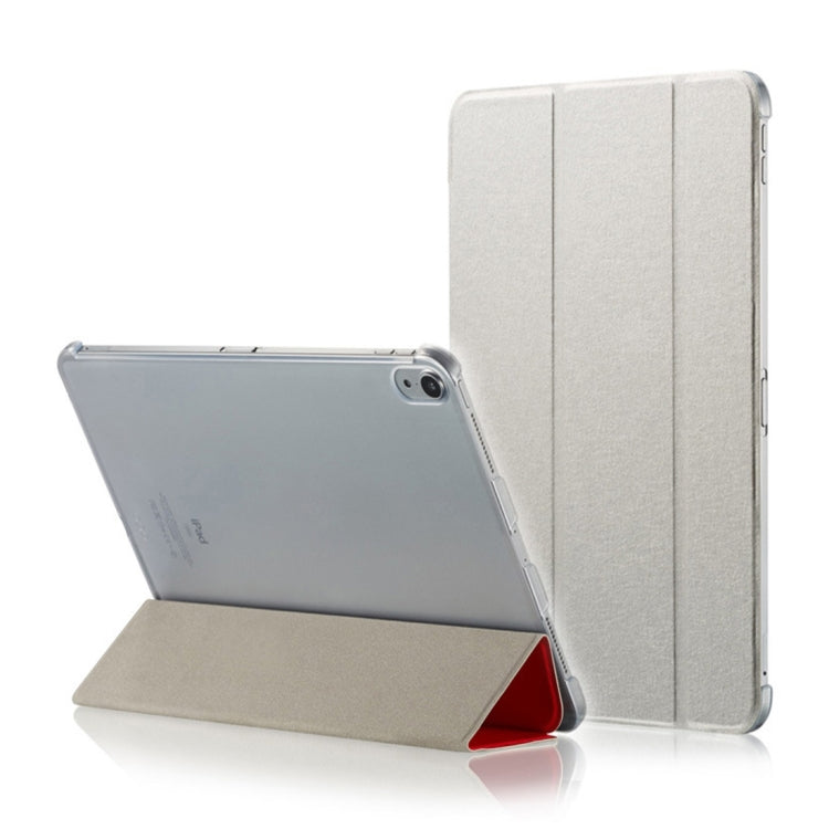 Silk Texture Horizontal Flip  Magnetic PU Leather Case for iPad Air 13 2024 / iPad Pro 12.9 inch (2018), with Three-folding Holder & Sleep / Wake-up Function(Light Grey) - iPad Pro 11 (2018) Cases by buy2fix | Online Shopping UK | buy2fix